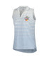 ფოტო #3 პროდუქტის Women's Light Blue Arnold Palmer MATTR Stripe Sleeveless V-Neck Polo Shirt