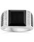 ფოტო #3 პროდუქტის EFFY® Men's Onyx & Diamond (5/8 ct. t.w.) Ring in 14k White Gold
