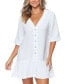 Фото #3 товара Juniors' Sol Cotton Button-Up Cover-Up Dress