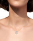 Фото #2 товара Macy's diamond Orbital Square Halo Pendant Necklace (5/8 ct. t.w.) in 10k White Gold, 16" + 2" extender