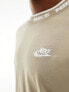 Фото #3 товара Nike Club logo neckline t-shirt in beige