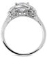 ფოტო #4 პროდუქტის Swarovski Zirconia Three-Stone Halo Ring in 14k White Gold