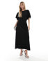 & Other Stories jersey midaxi dress with extended shoulder in black Черный, M - EU 40-42 - фото #1