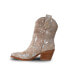 Фото #3 товара Women's Beige Leather Western Boots With Silver Splashes, Calf By