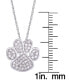 Фото #4 товара Macy's diamond 1/4 ct. t.w. Paw Print Pendant Necklace in Sterling Silver