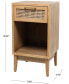 Фото #3 товара 26" Wood 1 Drawer and 1 Shelf with Cane Front Drawer and Gold-Tone Handle Accent Table