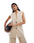 Фото #1 товара & Other Stories linen longline waistcoat in beige with black pinstripes