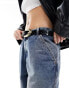 Фото #3 товара ASOS DESIGN croc chain link buckle waist and hip jeans belt in black