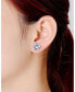 ფოტო #4 პროდუქტის Sterling Silver Cubic Zirconia Solitaire Stud Earrings