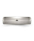 Фото #2 товара Titanium Brushed and Polished Grooved Wedding Band Ring