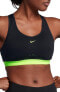 Фото #1 товара Топ спортивный Nike 187820 Женское компрессионное спортивное белье высокой поддержки черное/ярко-желтое размер S