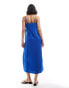 Фото #4 товара Mango split front cami midi dress in blue