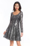 Фото #1 товара Plenty By Tracy Reese Audriana Cocktail Dress Black Silver Size 0
