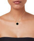 Фото #2 товара Macy's onyx, Freshwater Pearl (3mm) & White Topaz Accent 18" Pendant Necklace in 14k Gold-Plated Sterling Silver