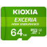 Фото #3 товара Карта памяти микро-SD с адаптером Kioxia Exceria High Endurance Класс 10 UHS-I U3 Зеленый