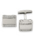 Stainless Steel Polished CZ Rounded Square Cufflinks