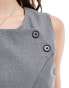 Vero Moda tailored high neck cross front waistcoat in medium grey Серый, 34 - фото #2