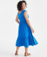 Фото #4 товара Women's Cotton Gauze V-Neck Midi Dress, Created for Macy's