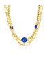 Sterling Forever gold-Tone or Silver-Tone Blue Beaded Sibyl Layered Necklace