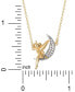 Фото #4 товара Disney cubic Zirconia Tinkerbell & Moon 18" Pendant Necklace in Sterling Silver & 18k Gold-Plate