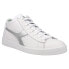 Фото #2 товара Diadora Game Row Cut Metal Lace Up Mens Silver, White Sneakers Casual Shoes 178