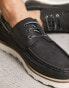 Фото #3 товара ASOS DESIGN boat shoes in black leather with wedge sole