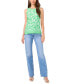 ფოტო #6 პროდუქტის Women's Printed Crewneck Split Back Keyhole Tank Top