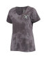Фото #3 товара Women's Josh Jacobs Charcoal Las Vegas Raiders Plus Size Name and Number Tie-Dye T-shirt