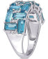 ფოტო #4 პროდუქტის Blue Topaz (3-5/8 ct. t.w.) & Diamond (1/10 ct. t.w.) Cluster Ring in 10k White Gold