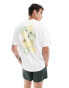 Фото #1 товара Abercrombie & Fitch fruit and floral back print oversized fit t-shirt in bright white