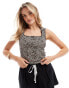 Фото #1 товара Stradivarius square neck tank top in leopard print