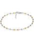 ფოტო #1 პროდუქტის Sterling Silver Diamond Cut Bead Anklet - Tri Color