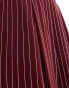 Фото #2 товара ASOS DESIGN basic pull on trouser in burgundy stripe