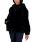 Фото #1 товара Juniors' Women ' Reversible Faux Fur Hooded Bomber Jacket