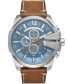 Mega Chief Chronograph Brown Leather Watch 51mm