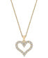 Фото #1 товара Macy's diamond Open Heart Pendant Necklace (1/2 ct. t.w.) in 14k Gold, 18" + 2" extender