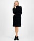 ფოტო #1 პროდუქტის Petite Mock Neck Side-Ribbed Sweater Dress, Created for Macy's