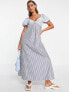 Фото #1 товара ASOS DESIGN mixed stripe cotton midi tea dress