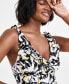 Фото #4 товара Women's Ruffle Neck One-Piece Swimsuit