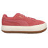 Фото #1 товара Puma Suede Mayu Perforated Lace Up Platform Womens Pink Sneakers Casual Shoes 3