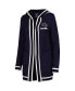 Women's Navy Penn State Nittany Lions One More Round Tri-Blend Striped Cardigan Sweater