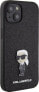 Karl Lagerfeld Karl Lagerfeld KLHCP15SGKNPSK iPhone 15 6.1" czarny/black hardcase Fixed Glitter Ikonik Logo Metal Pin