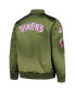 ფოტო #3 პროდუქტის Men's Olive Philadelphia 76ers Hardwood Classics Retro Satin Full-Zip Jacket