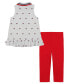 ფოტო #2 პროდუქტის Little Girls Logo-Print Pique Polo Tunic & Capri Leggings, 2 Piece Set