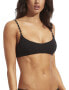 Seafolly Women's Bralette Bikini Top Clip Back, Second Wave Black, 4 304346