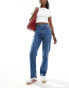 Фото #2 товара Abercrombie & Fitch Curve Love 90s straight ultra high rise jean in dark blue