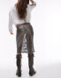 Topshop metallic sheer lace 90's length skirt in silver