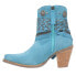 Dingo Bandida Paisley Studded Round Toe Cowboy Booties Womens Blue Casual Boots