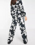 Фото #4 товара JDY exclusive wide leg trousers co-ord in cow print