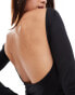 Фото #4 товара Stradivarius STR polyamide drape back top in black